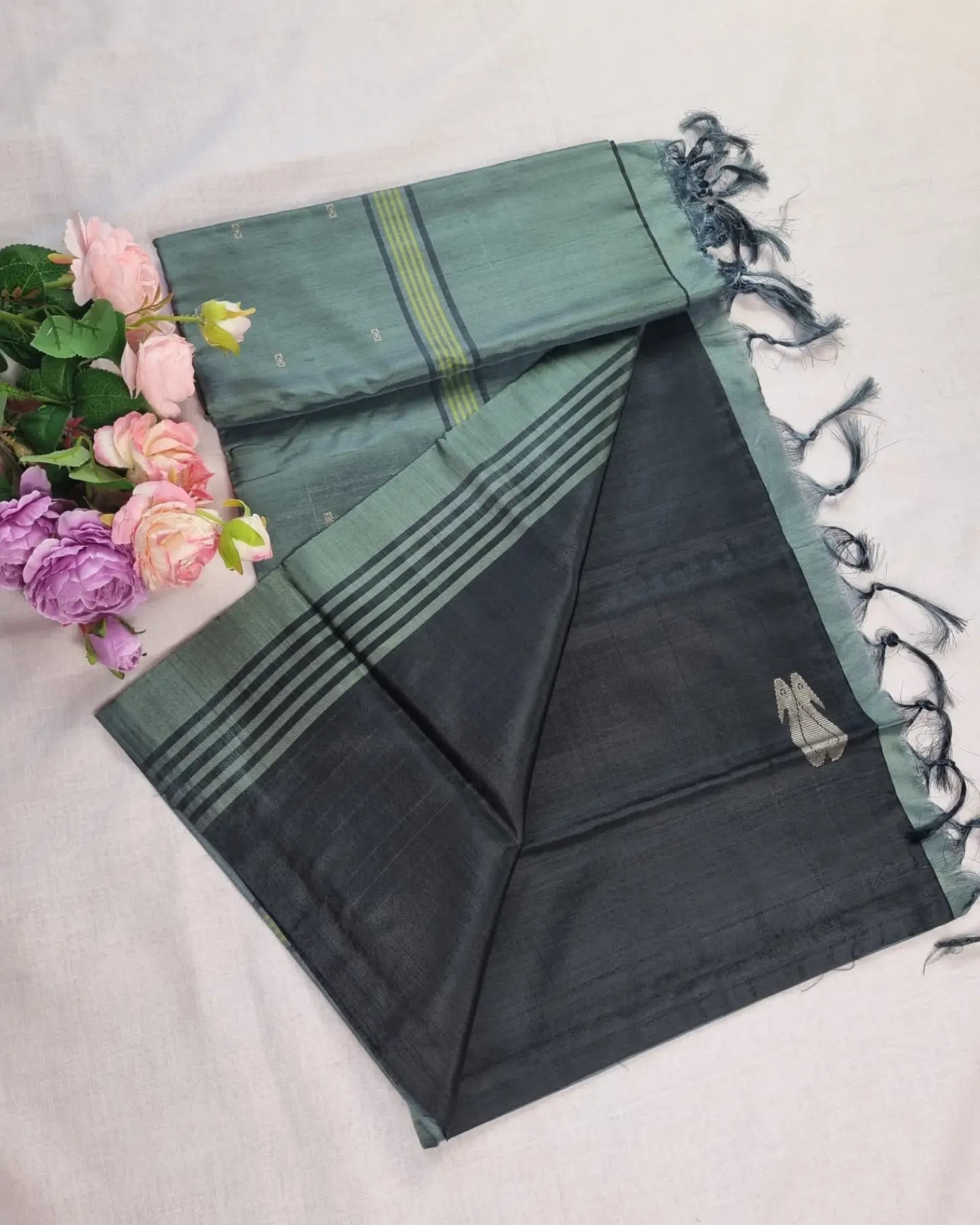 Simply Elegant Vaalai Pattu Sarees with Trendy Motifs n Borders in Muted  Colour Shades n Contrast Pallu . Handloom M… | Muted colors, Color shades,  High end fashion